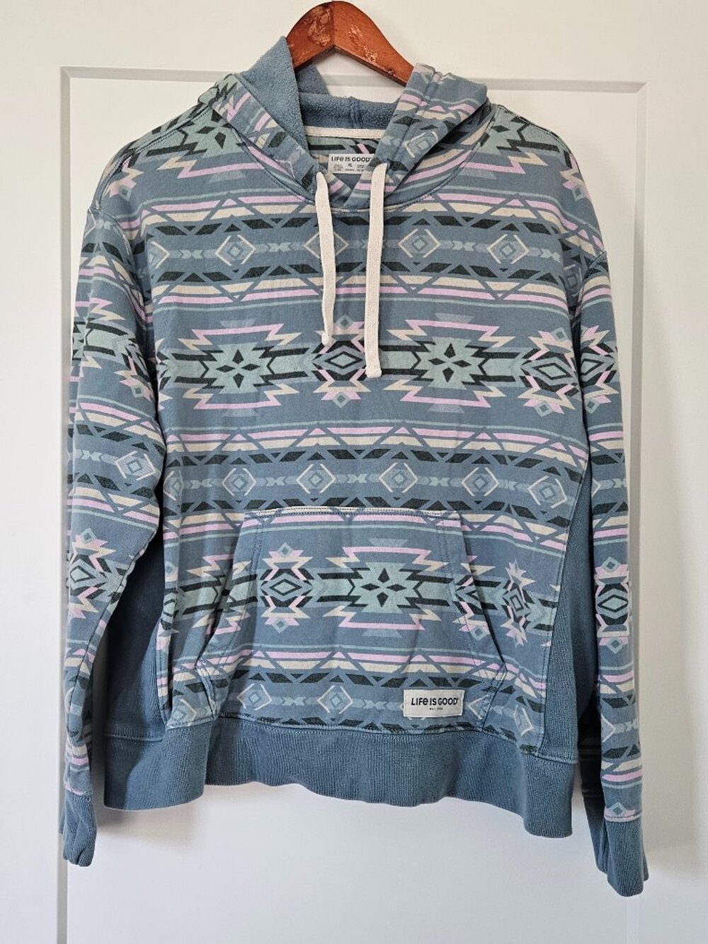 Life is Good Southwestern Geo Pattern Simply True Fleece Hoodie